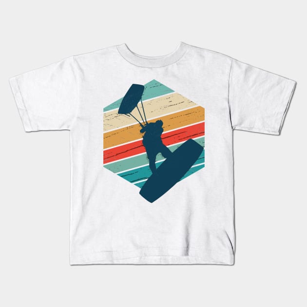 Kitesurfing Quote Vintage Colors Look Kiteboard Kids T-Shirt by MarkusShirts